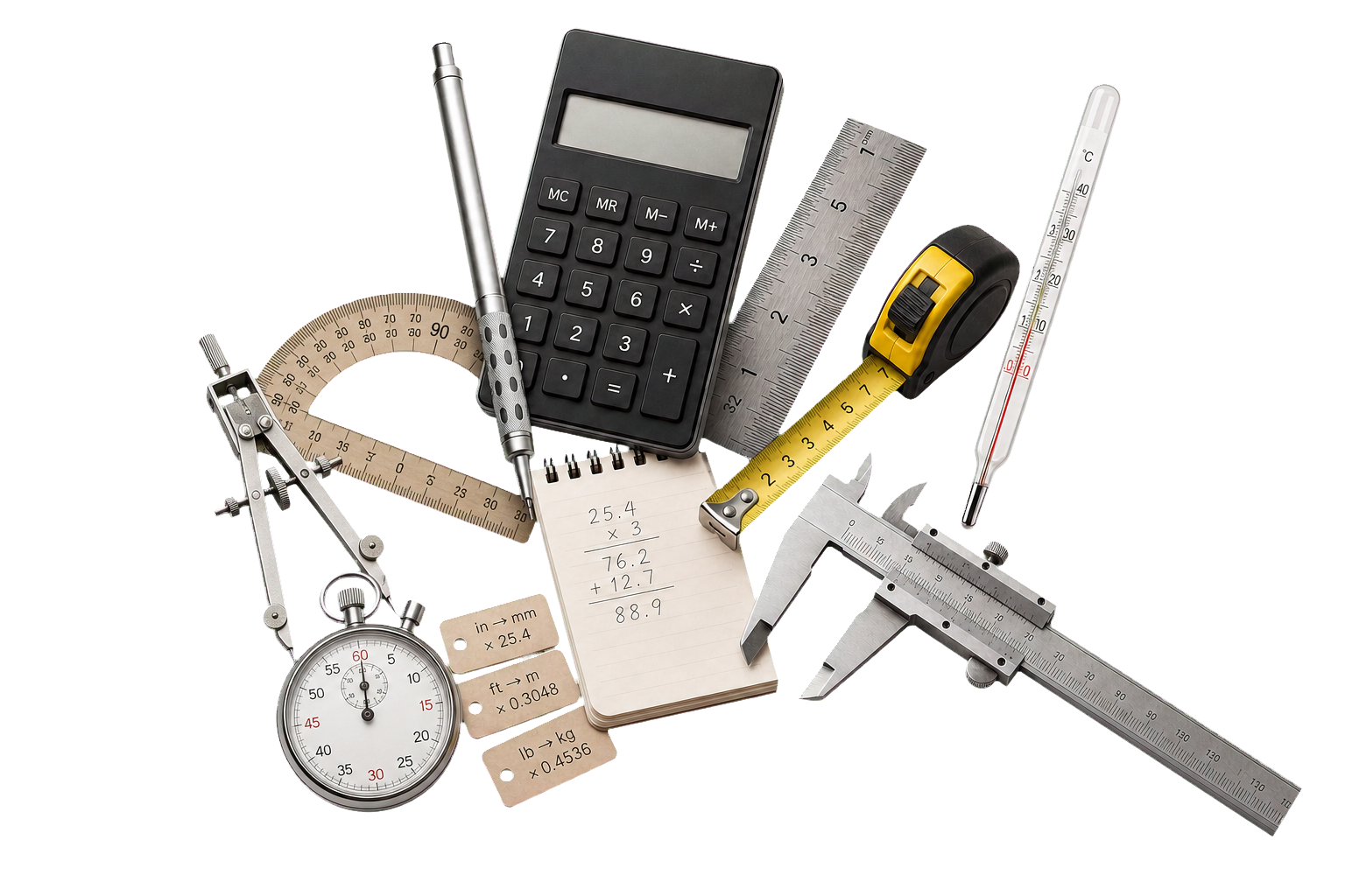 DynoCalc calculator tools shown together in a browser-style product composition